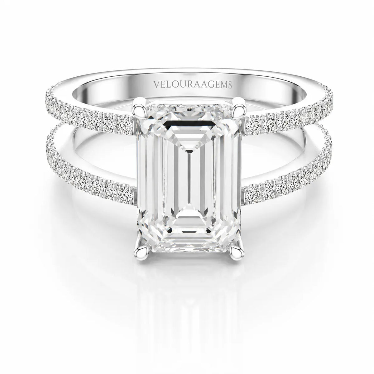 The Twin Halo Majesty Side Diamond Engagement Ring