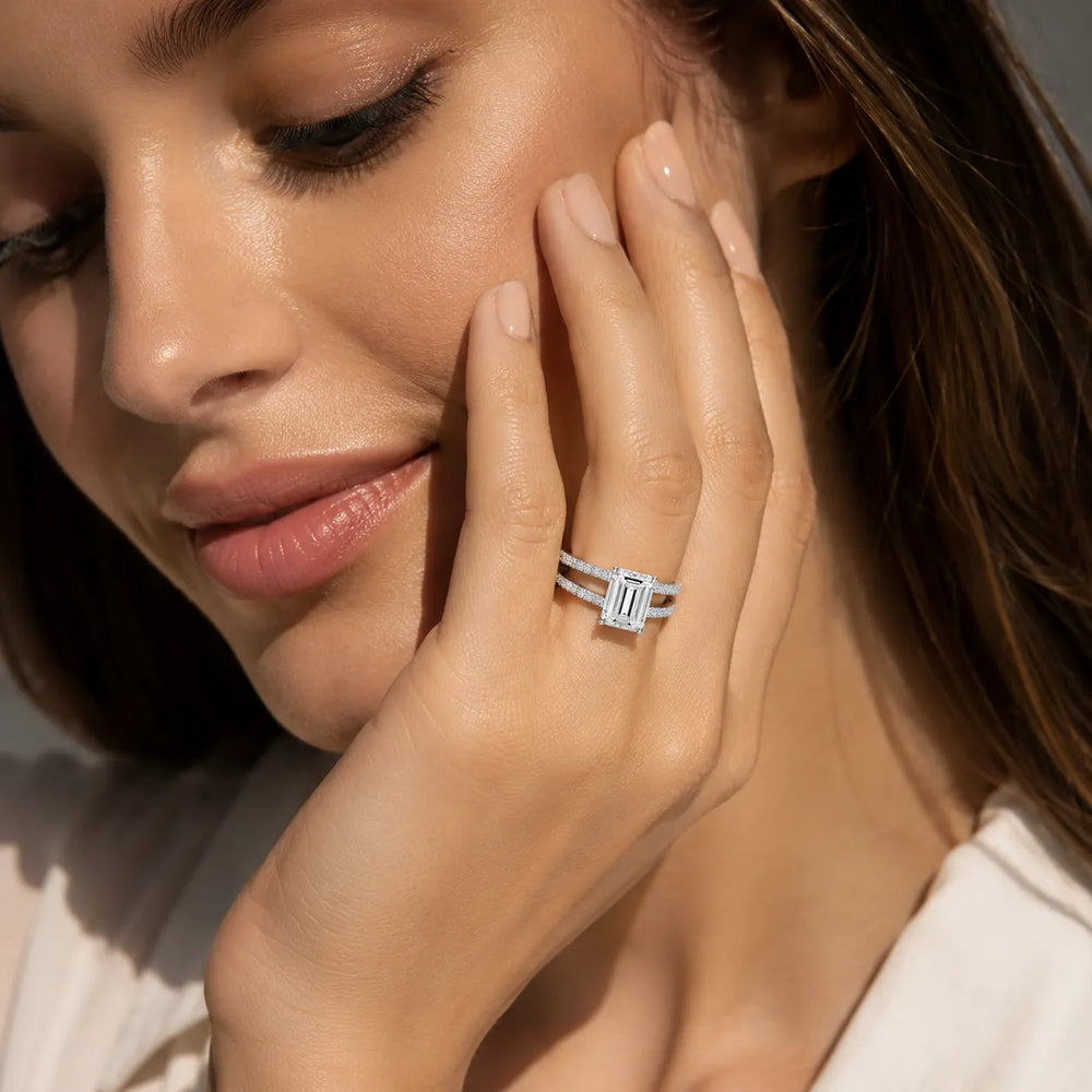 The Twin Halo Majesty Side Diamond Engagement Ring