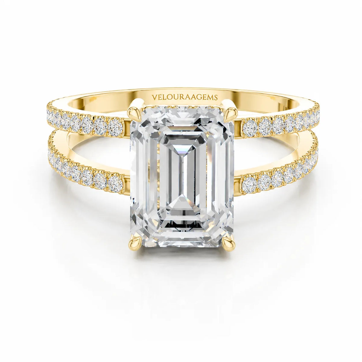 The Twin Halo Majesty Side Diamond Engagement Ring