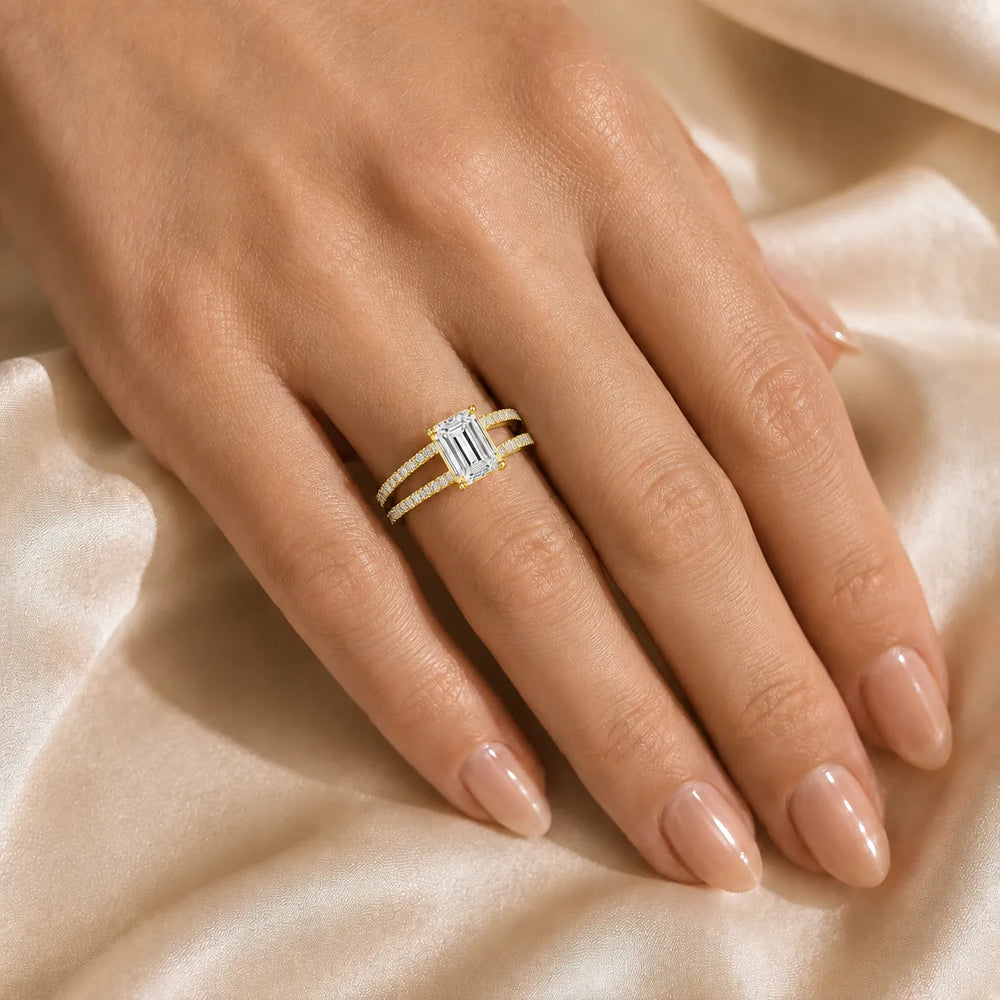 The Twin Halo Majesty Side Diamond Engagement Ring