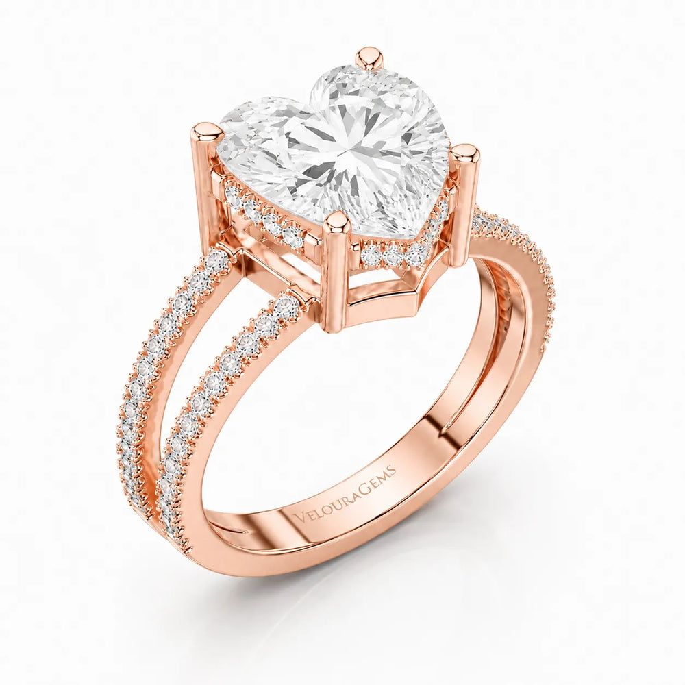 The Twin Halo Majesty Side Diamond Engagement Ring