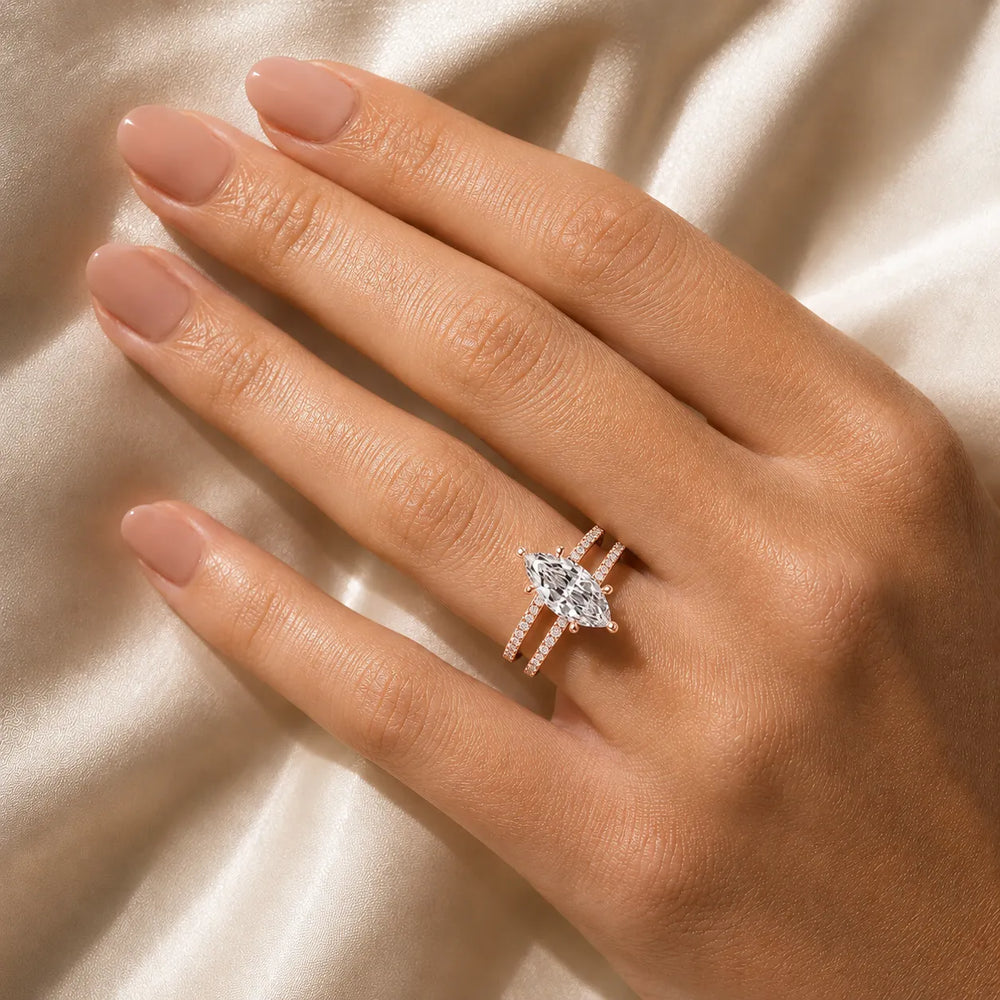 The Twin Halo Majesty Side Diamond Engagement Ring