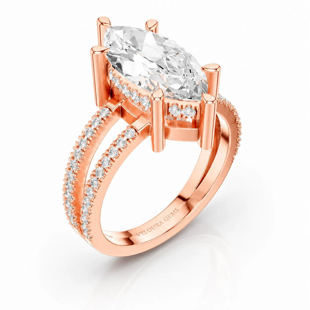 The Twin Halo Majesty Side Diamond Engagement Ring