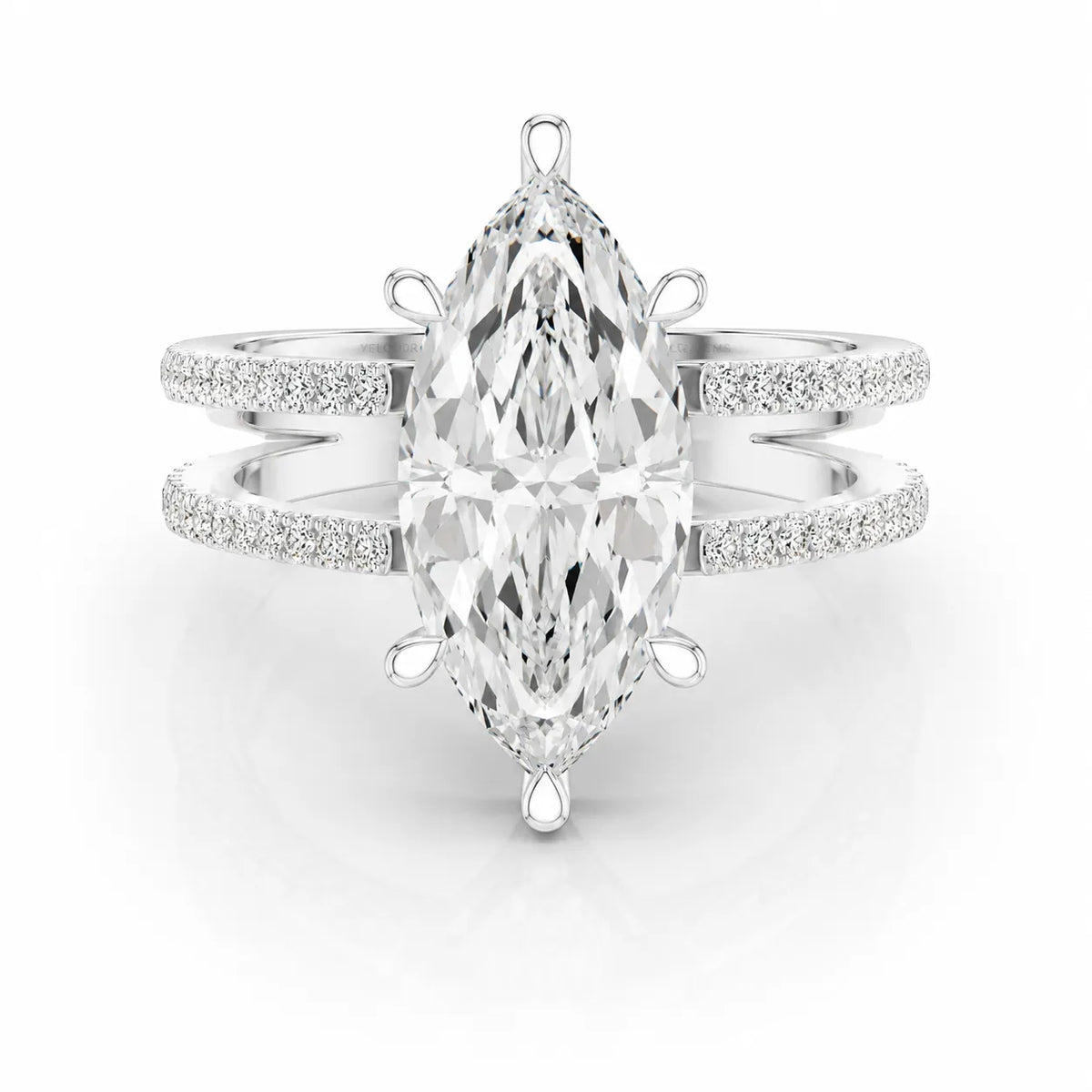 The Twin Halo Majesty Side Diamond Engagement Ring