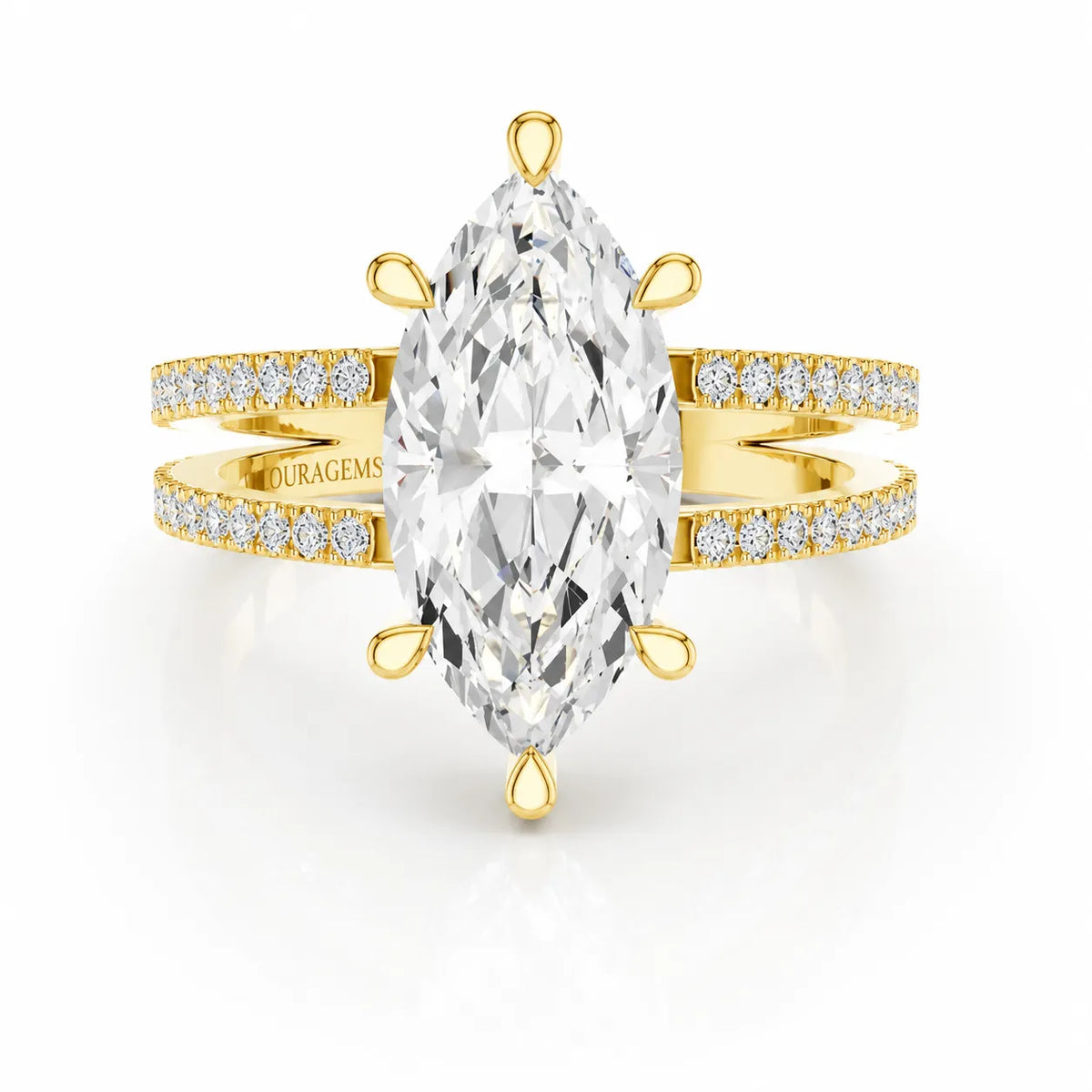 The Twin Halo Majesty Side Diamond Engagement Ring