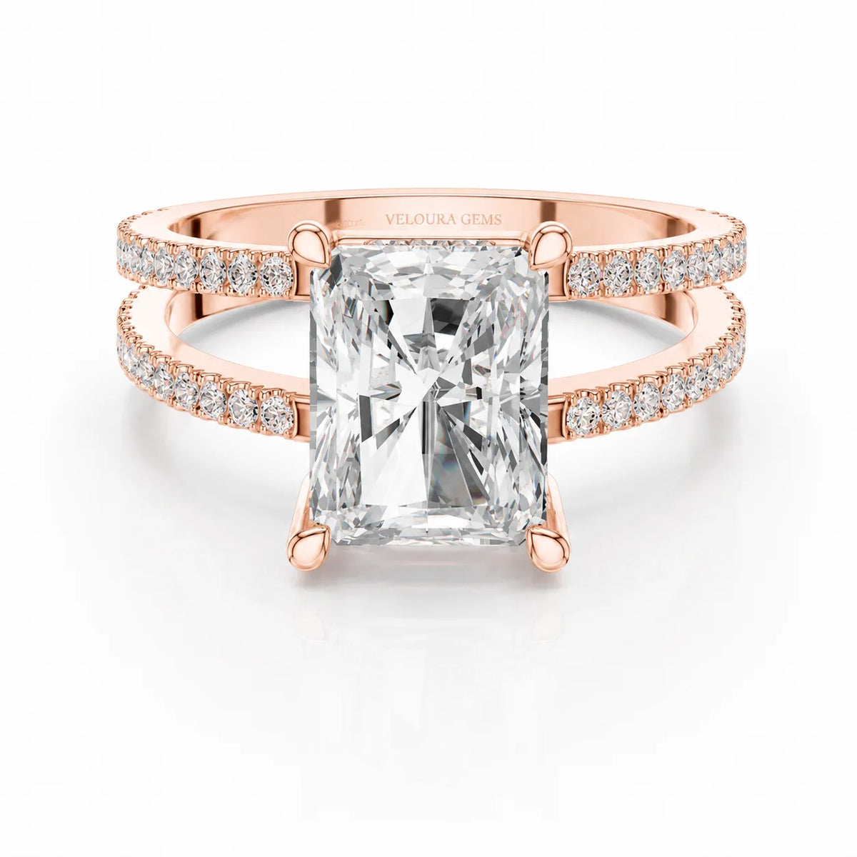 The Twin Halo Majesty Side Diamond Engagement Ring