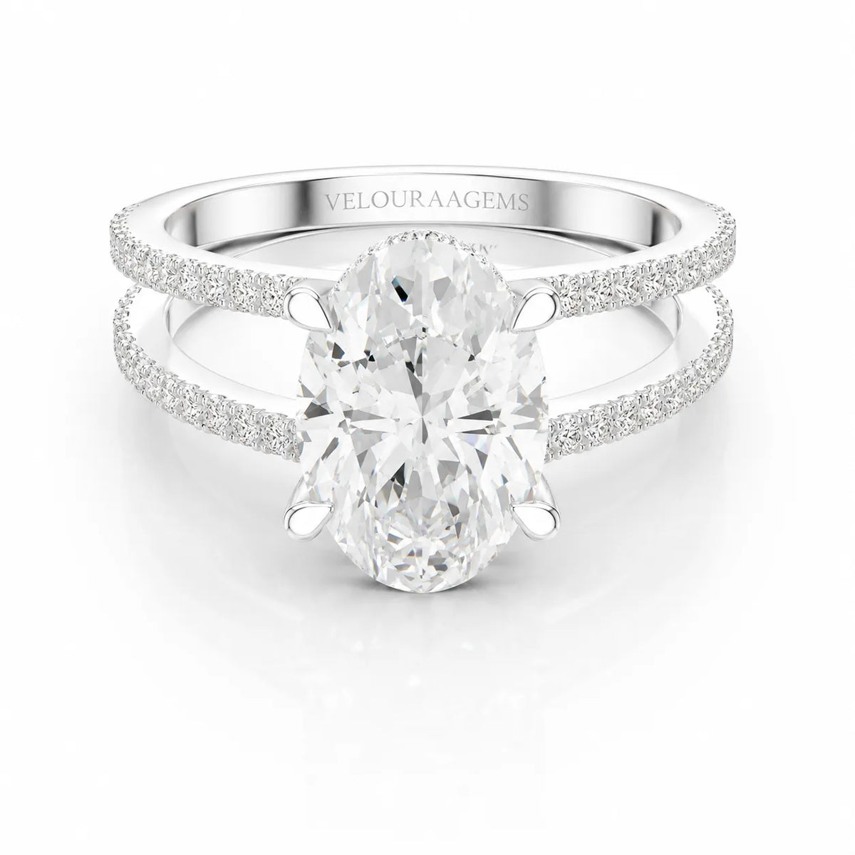 The Twin Halo Majesty Side Diamond Engagement Ring