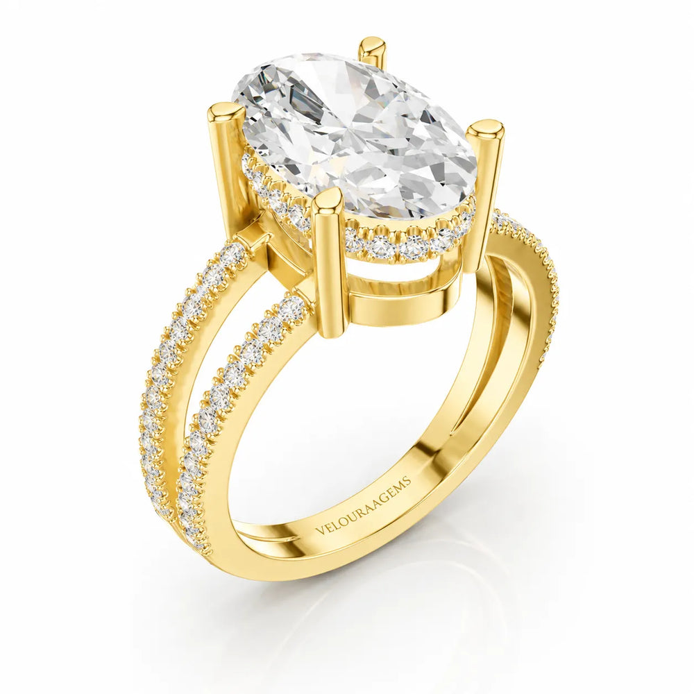 The Twin Halo Majesty Side Diamond Engagement Ring