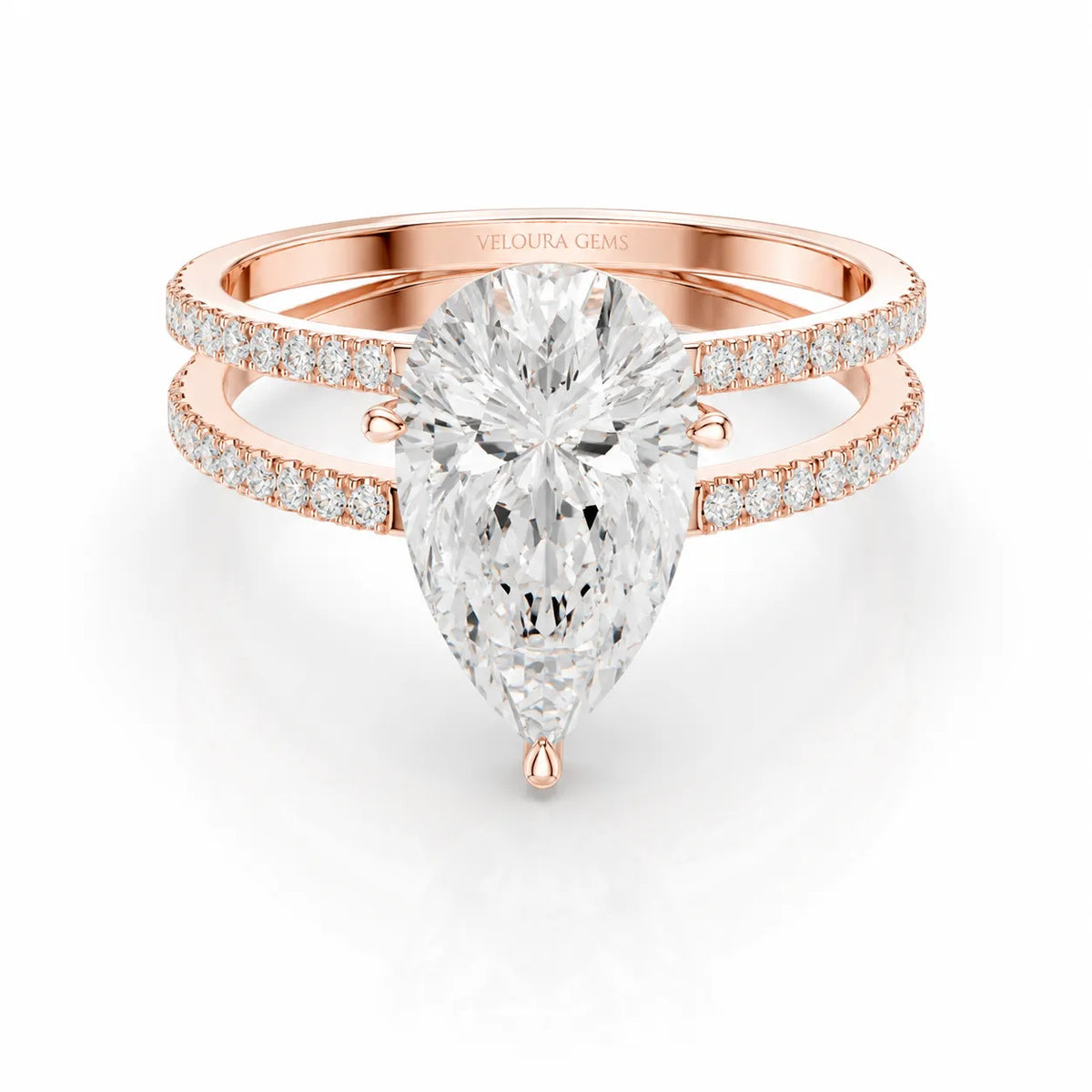 The Twin Halo Majesty Side Diamond Engagement Ring