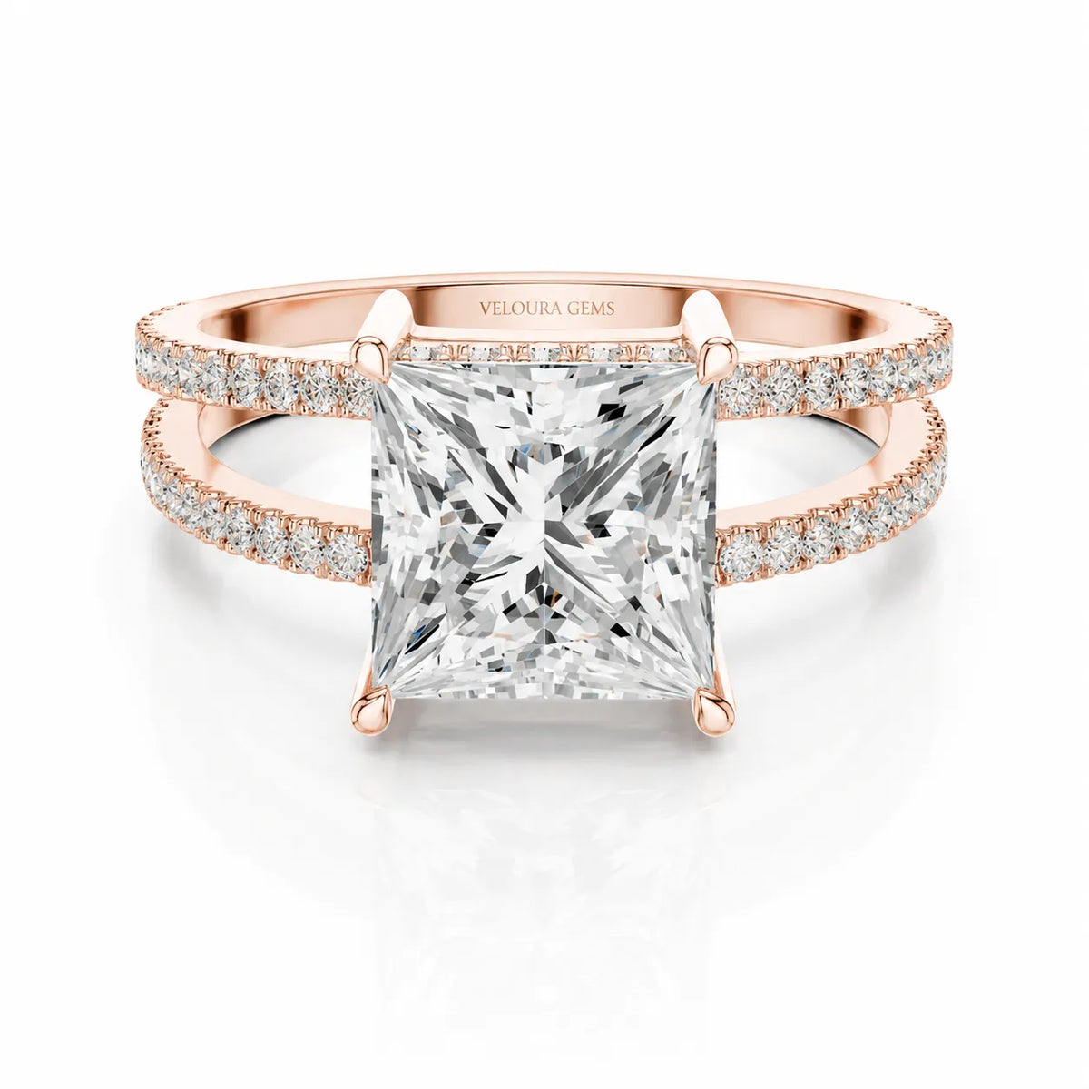 The Twin Halo Majesty Side Diamond Engagement Ring