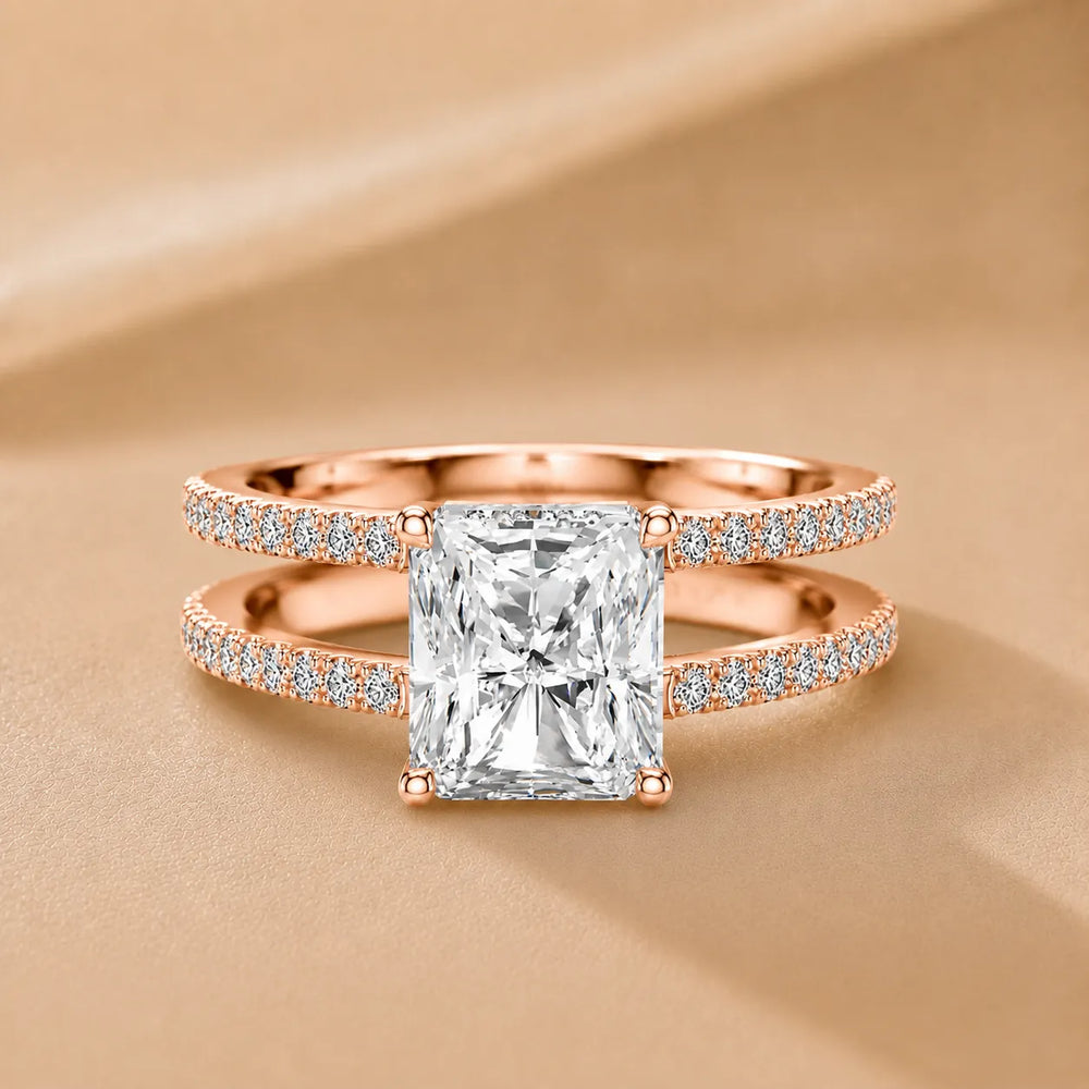 The Twin Halo Majesty Side Diamond Engagement Ring