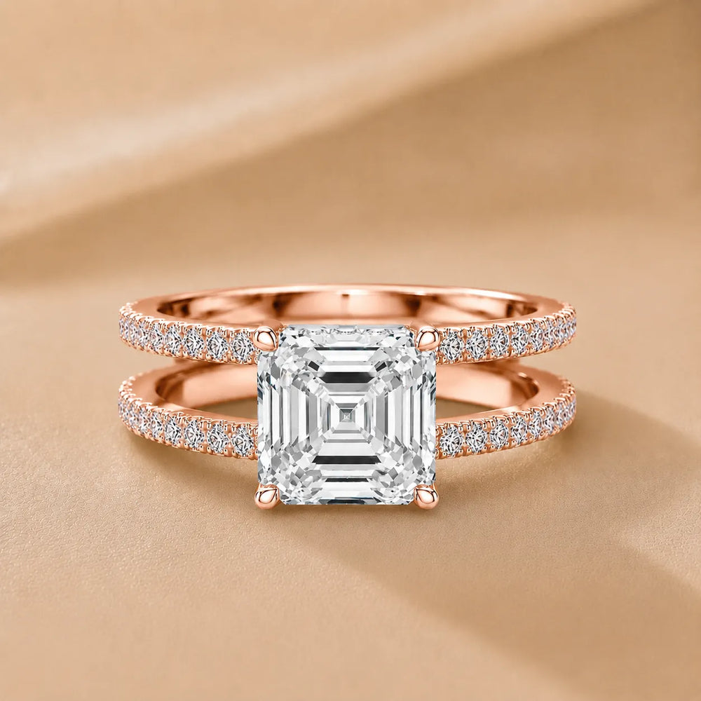 The Twin Halo Majesty Side Diamond Engagement Ring