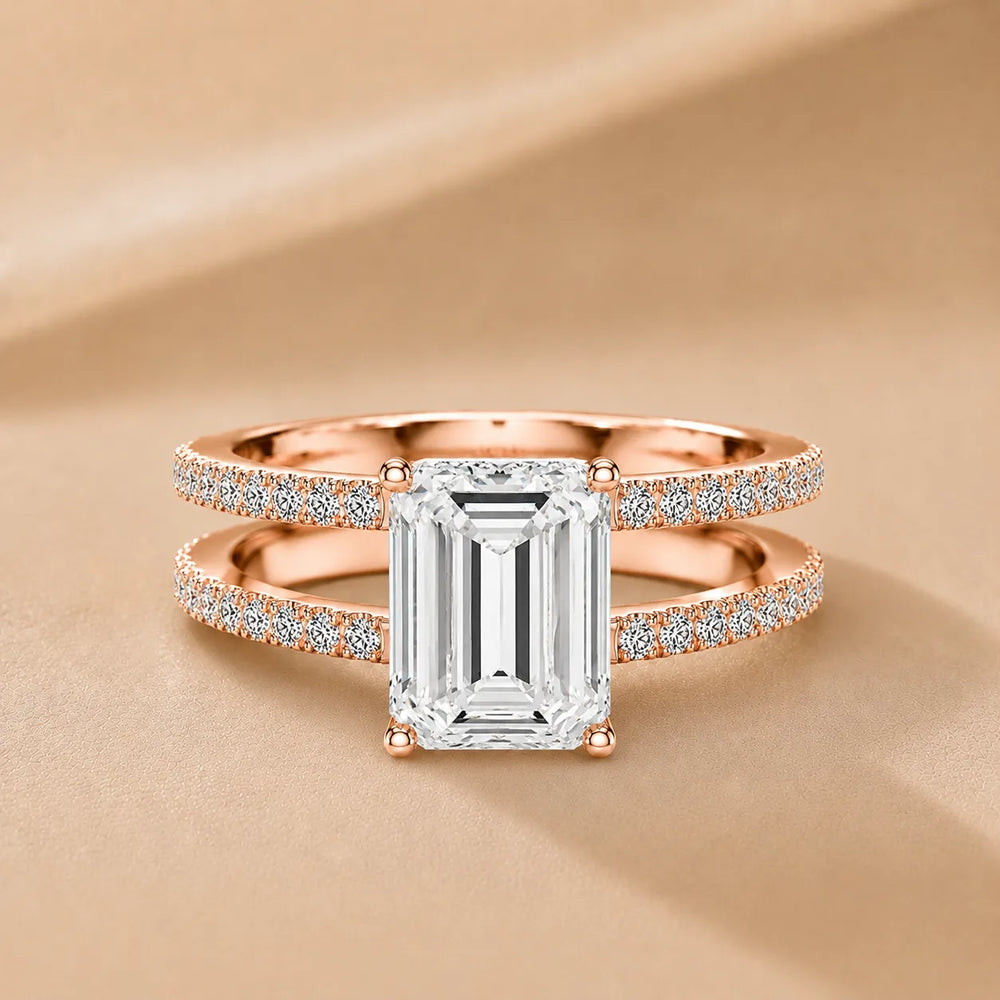 The Twin Halo Majesty Side Diamond Engagement Ring
