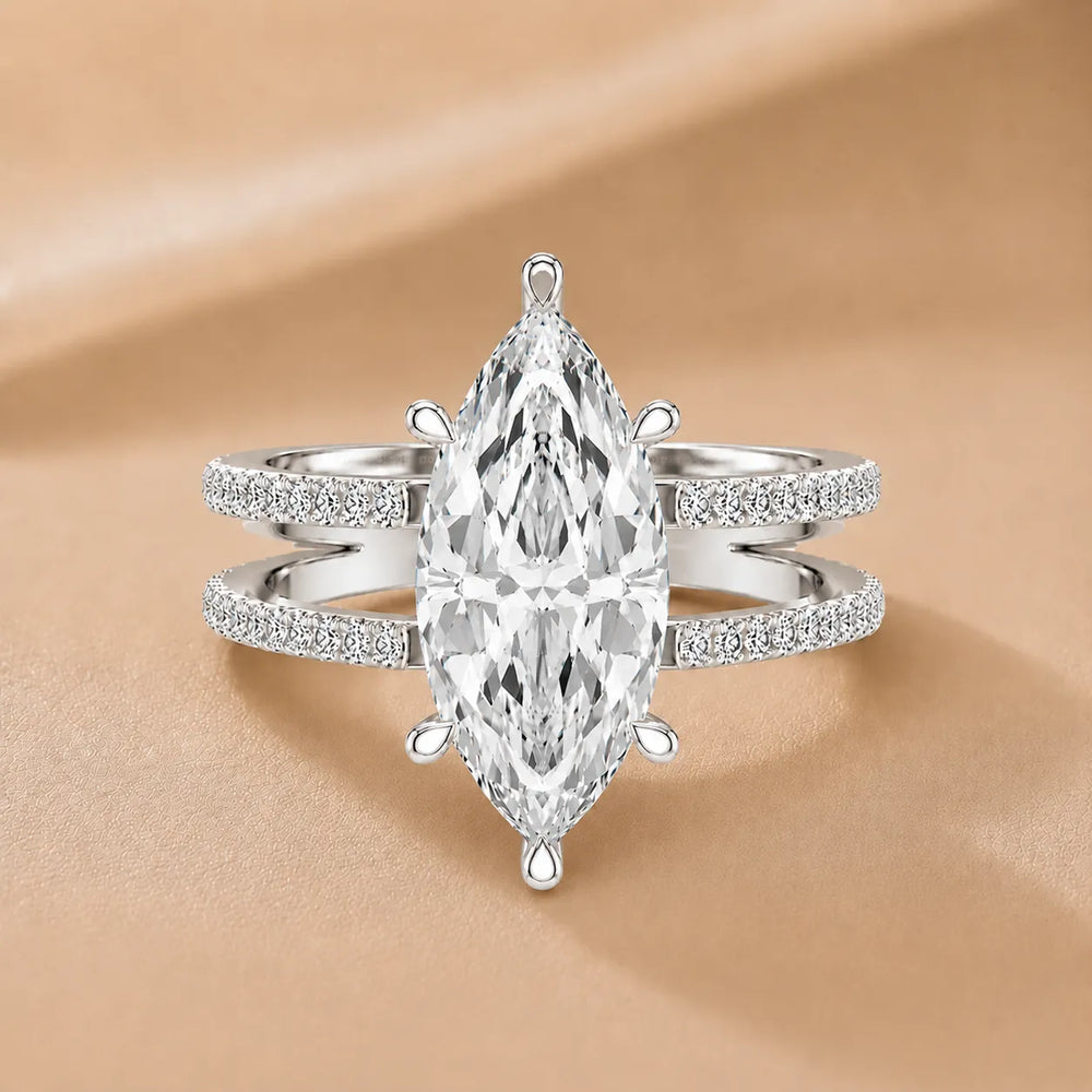 The Twin Halo Majesty Side Diamond Engagement Ring