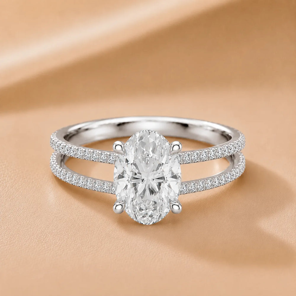 The Twin Halo Majesty Side Diamond Engagement Ring