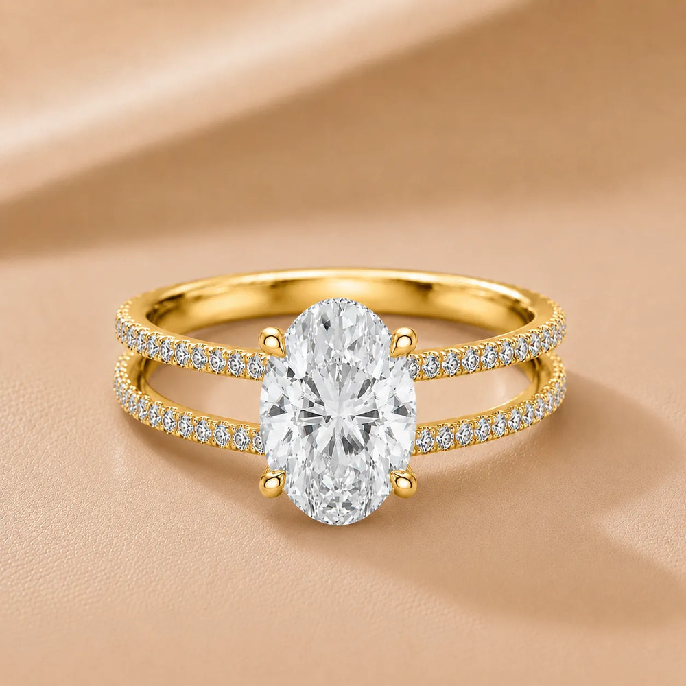 The Twin Halo Majesty Side Diamond Engagement Ring