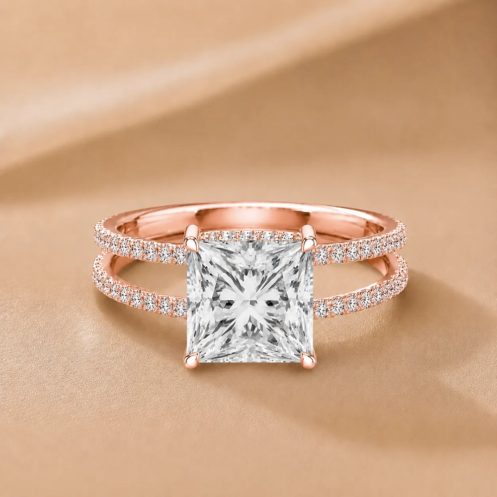 The Twin Halo Majesty Side Diamond Engagement Ring