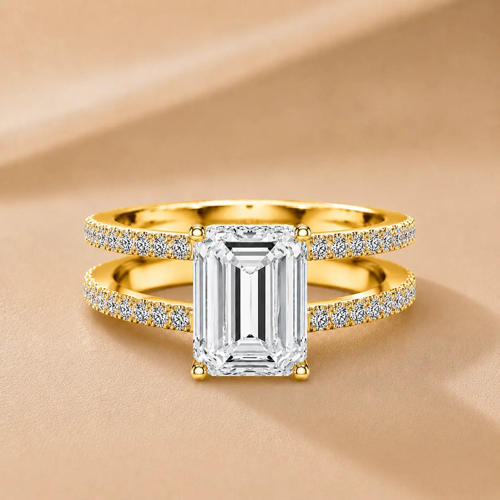 The Twin Halo Majesty Side Diamond Engagement Ring
