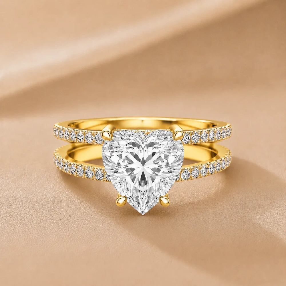 The Twin Halo Majesty Side Diamond Engagement Ring
