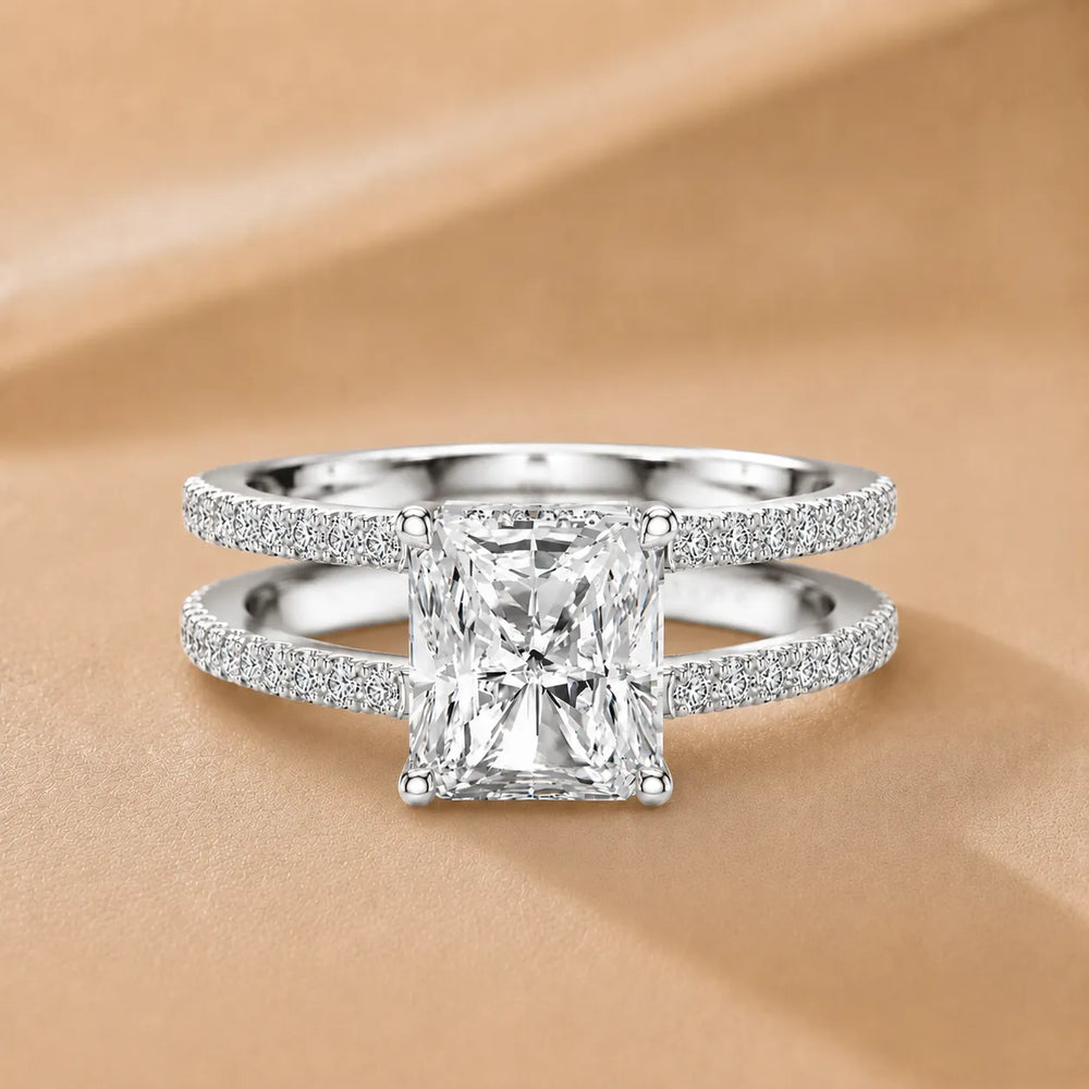 The Twin Halo Majesty Side Diamond Engagement Ring