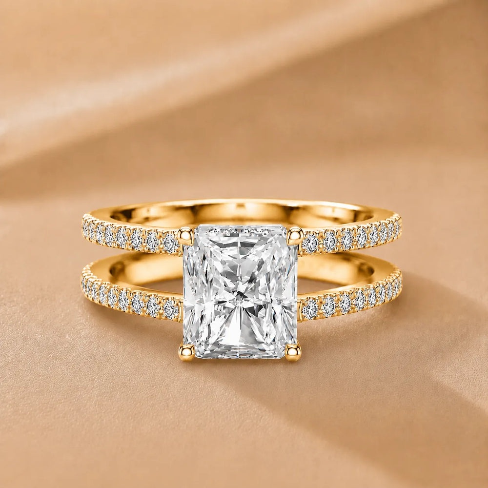 The Twin Halo Majesty Side Diamond Engagement Ring